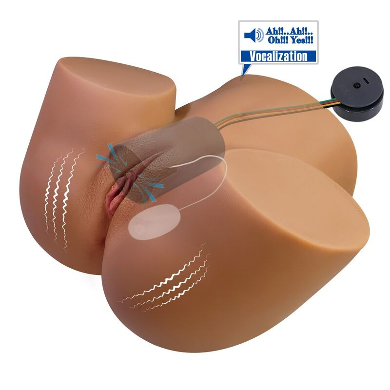 Crazy bull - realistic female torso masturbator dual entry with vibration and suction natural color 4