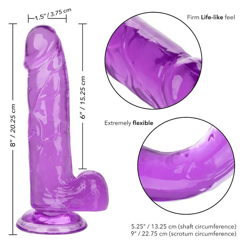 Calexotics - size queen dildo purple 15.3 cm 5
