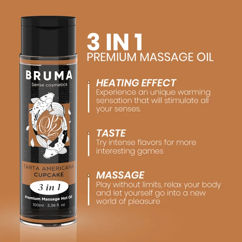 Bruma - premium massage hot oil cupcake 3 in 1 - 100 ml 3