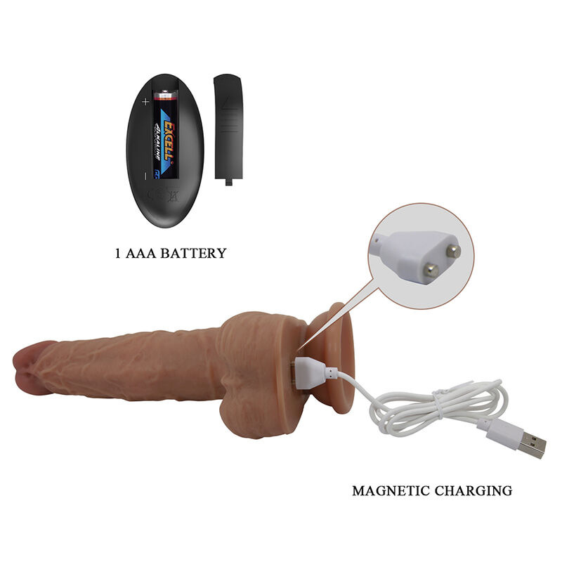 Pretty love - jonathan realistic thrusting vibrator with remote control brown 6