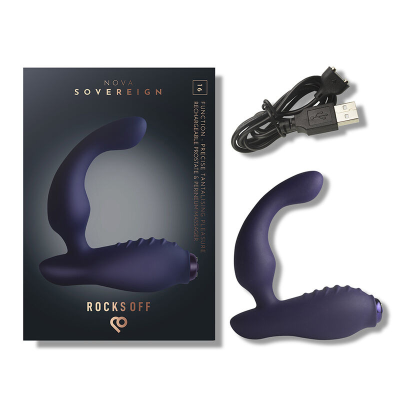 Rocks-off - nova sovereign rechargeable prostate & perineum massager 16 function blue 7