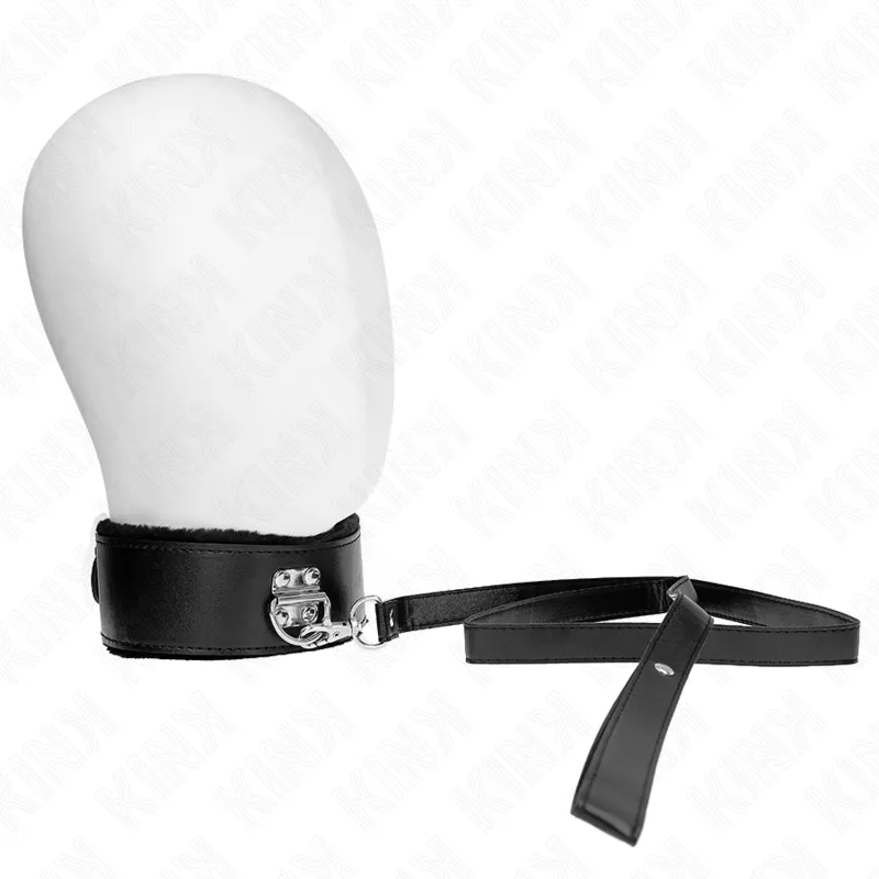 Kink - Necklace With Leash 116 Cm With Silver Studs Model 4 Black Adjustable 40-48 Cm X 6 1