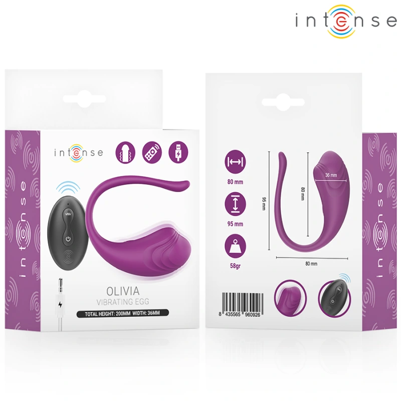Intense - olivia purple vibrating egg with remote control 2