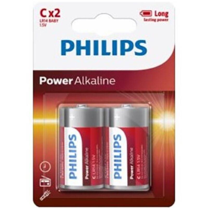 Philips - power alkaline battery c lr14 blister*2