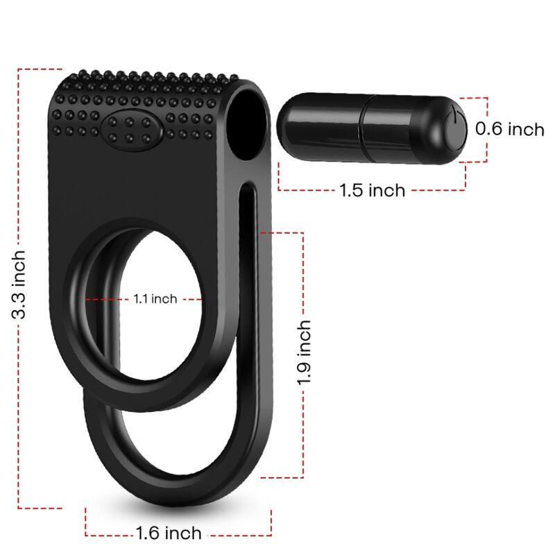 Armony - Twins Double Vibrator Ring For Couples Black 2