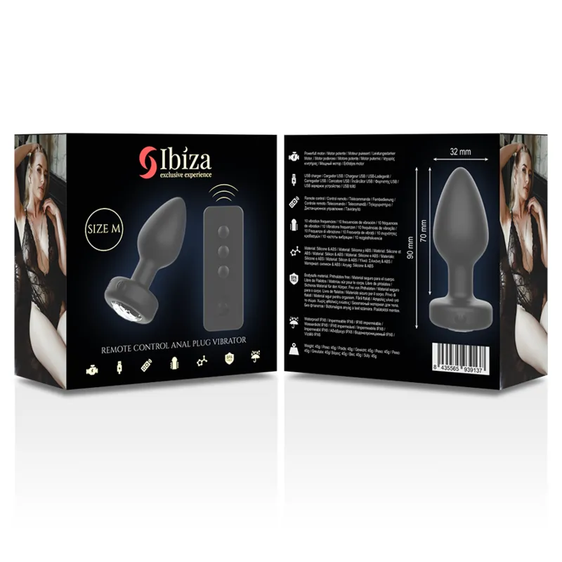Ibiza - Remote Control Anal Plug Size M - Vibračný Análny Kolík 8