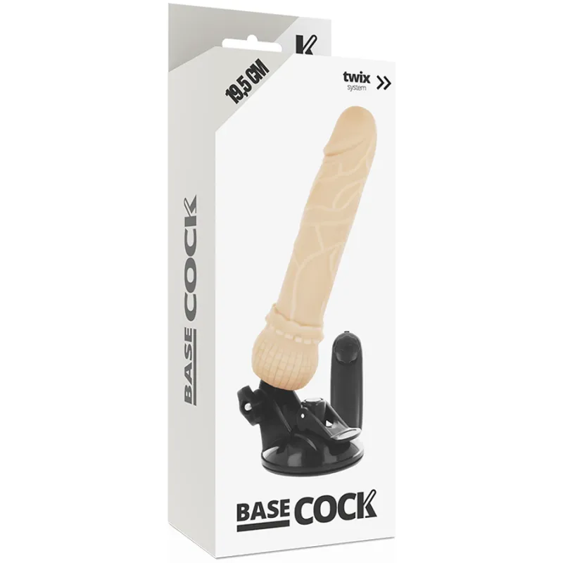 Basecock Realistic Vibrator Remote Control Flesh 19.5cm