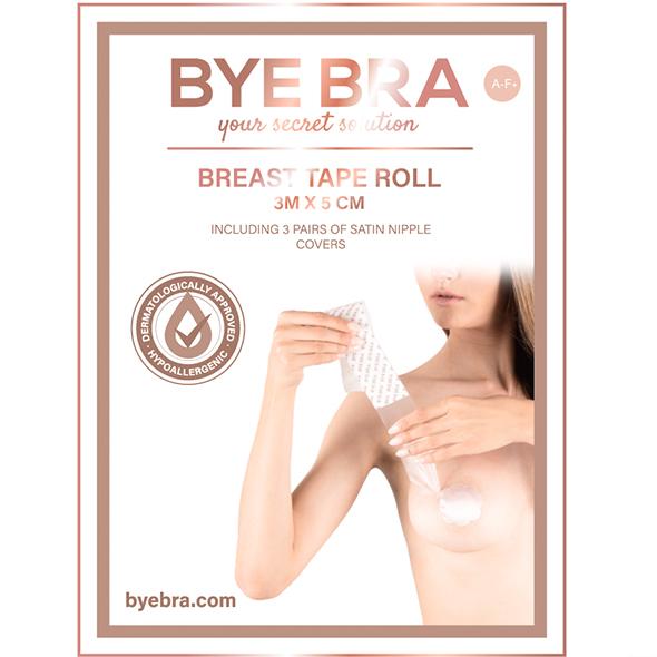 Bye Bra - Breast Tape Roll & Silk Nipple Covers Transp.