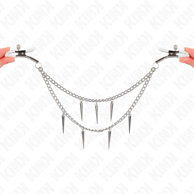 Kink - Nipple Clamps With Spikes Chains 30 Cm