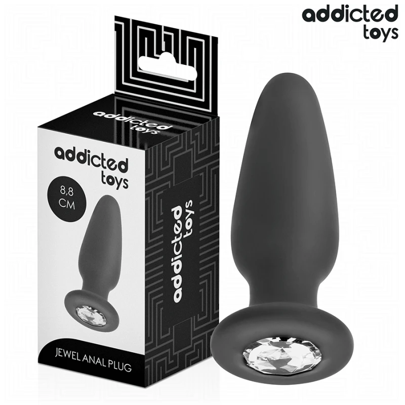Addicted toys - anal plug with jewel silicone size s 8.8 cm