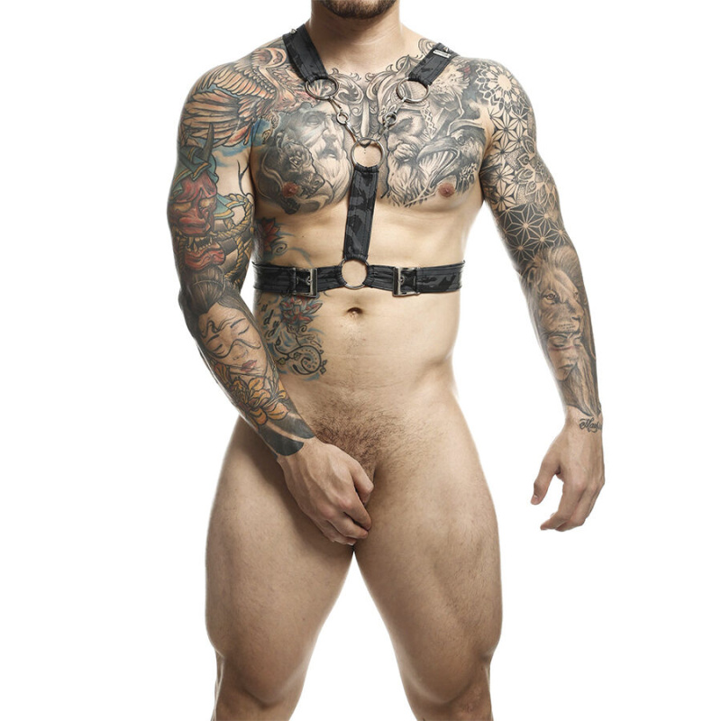 Mob - dngeon silver harness with chains one size