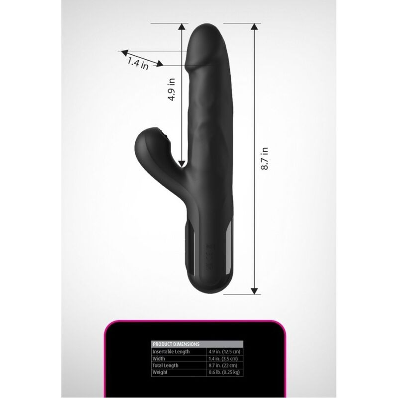 Fetish fantasy series - sonix silicone thruster rabbit vibrator black 5