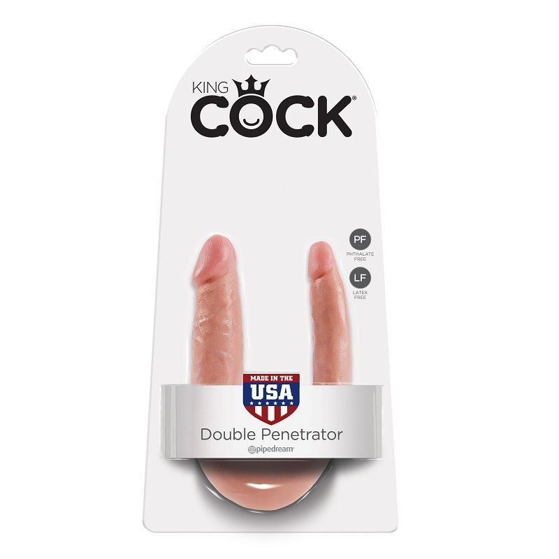 King cock - u-shaped small double trouble flesh 12.7 cm 4
