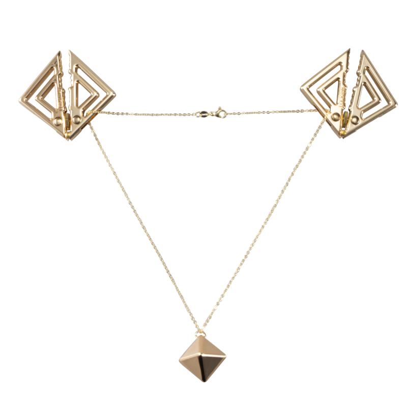Lockink - Adjustable Nipple Clamps With Heavy Pendant Gold 2