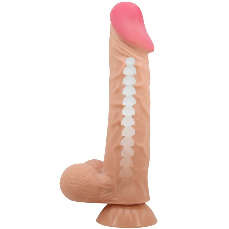 Pretty love - sliding skin series realistic dildo with sliding skin suction cup 24 cm 4