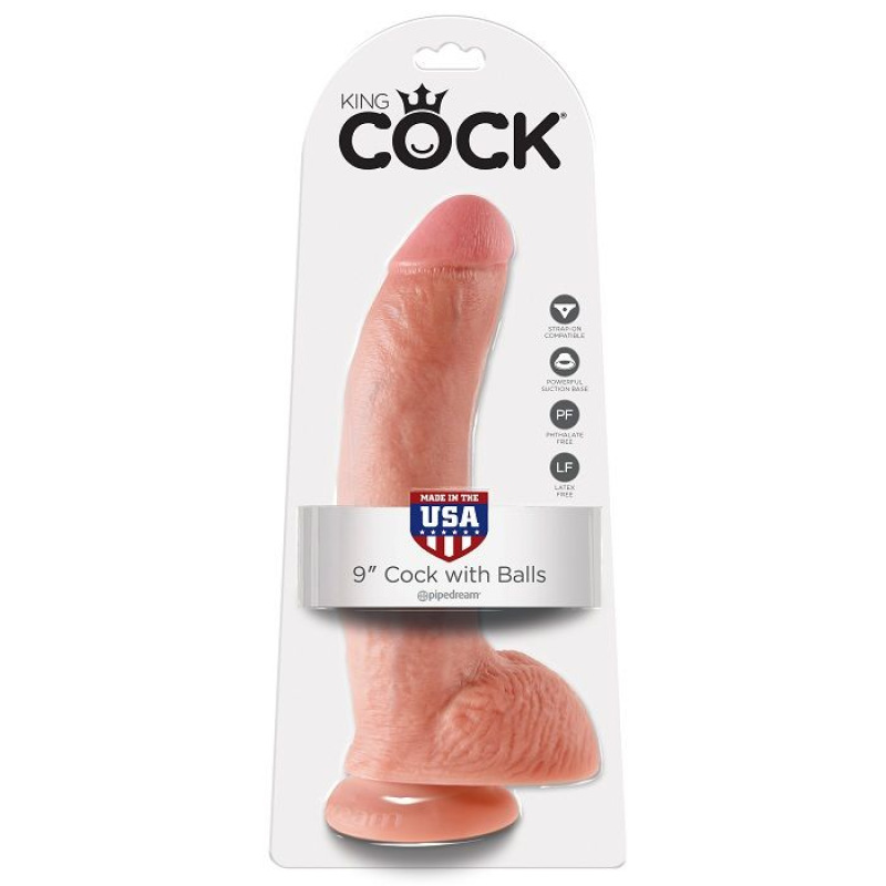 King cock - 9 dildo flesh with balls 22.9 cm 4