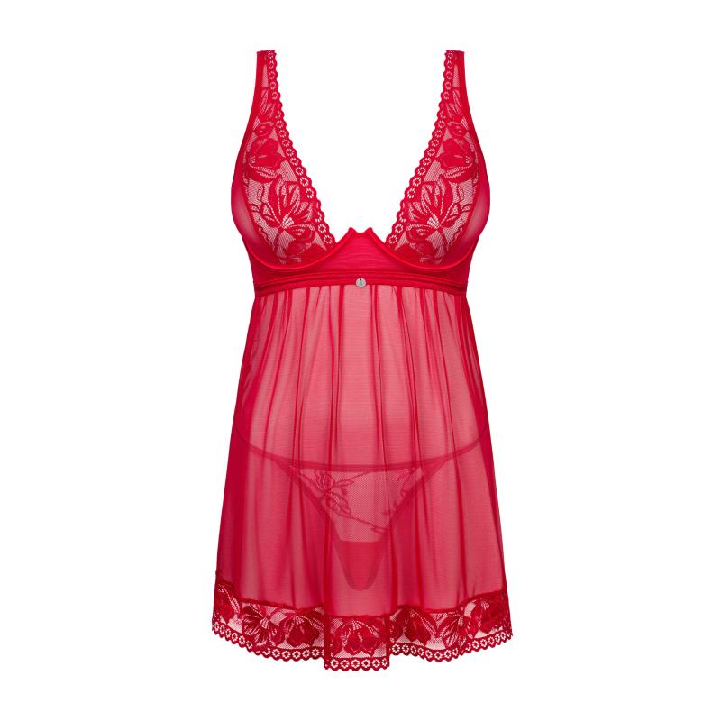 Obsessive - Sexy Babydoll And Thong Red M/L 7