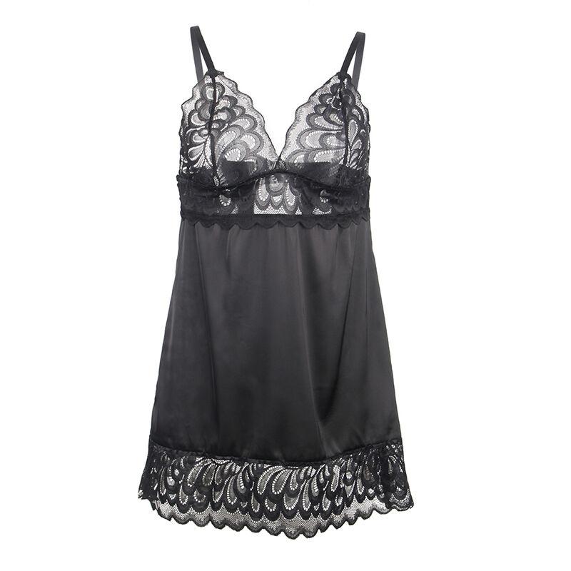 Subblime - Babydoll With Floral Print Chest Black S/M