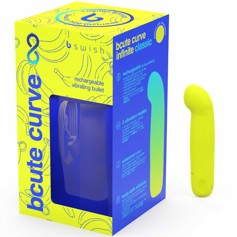 B swish - bcute curve infinite classic limited edition rechargeable silicone vibrator yellow 3