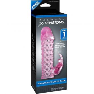 Vibrating Couples Cage Pink