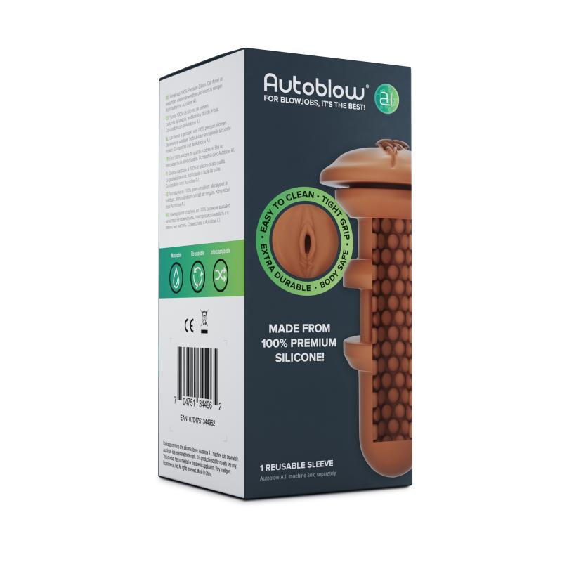 Autoblow - A.I. Silicone Vaginal Sleeve Brown