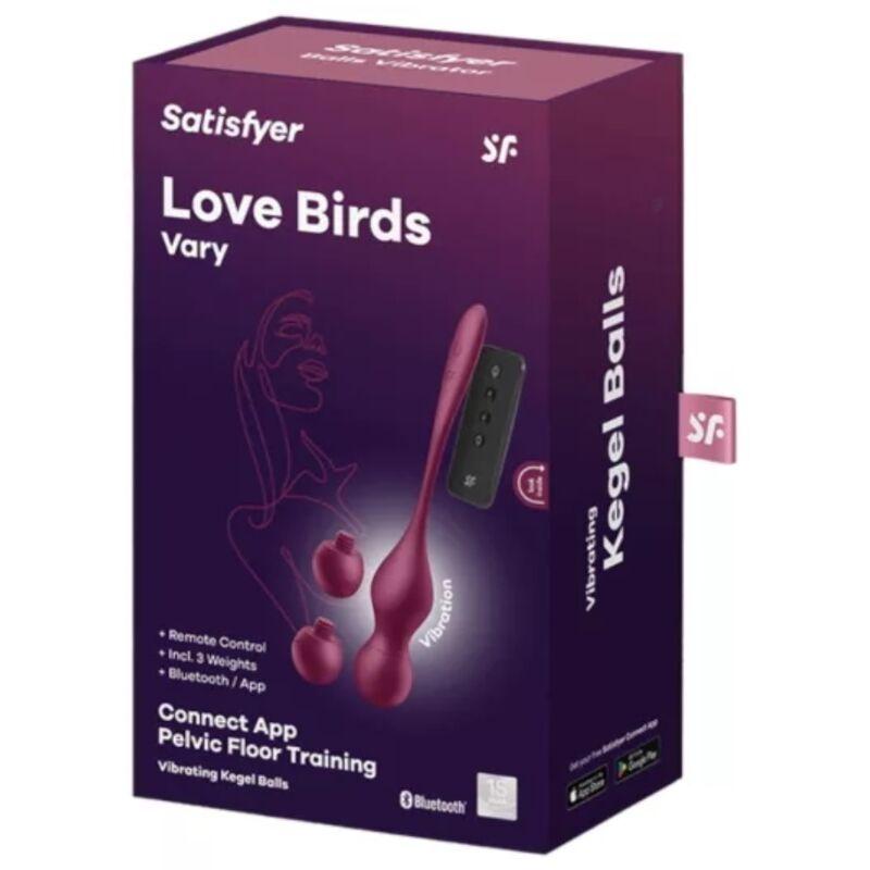 Satisfyer - love birds vary vibrating balls free app wine red 1