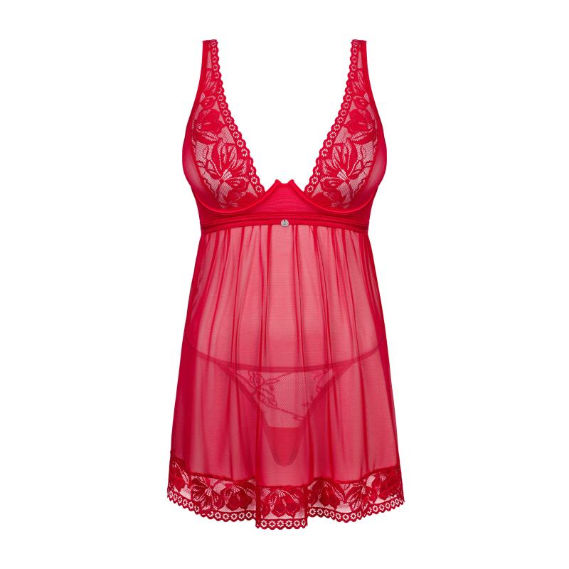 Obsessive - Sexy Babydoll And Thong Red Xs/S