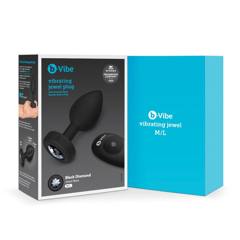 B-Vibe - Vibrating Jewel Plug M/L Black Diamond 5