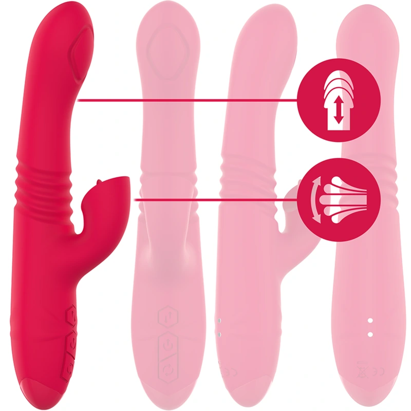Intense - dua multifunction rechargeable up & down vibrator with red tongue 1