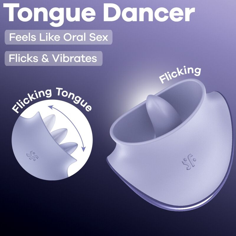 Satisfyer - tongue dancer clitoral stimulator with vibration and pulsations lilac 5