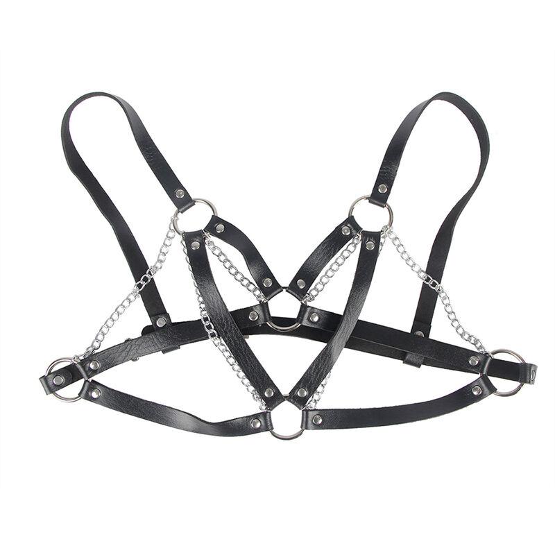 Subblime - 953713 punk bondage belt metal buckle black one size 3