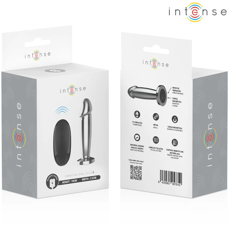 Intense - anal plug 10 vibrations metal dildo with remote control s 7