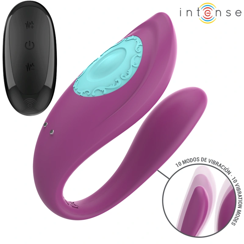 Intense - annie u-shaped vibrator and stimulator purple remote control 1