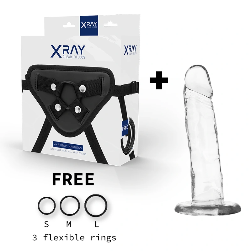 X ray - harness + clear cock 18 cm -o- 4 cm 1