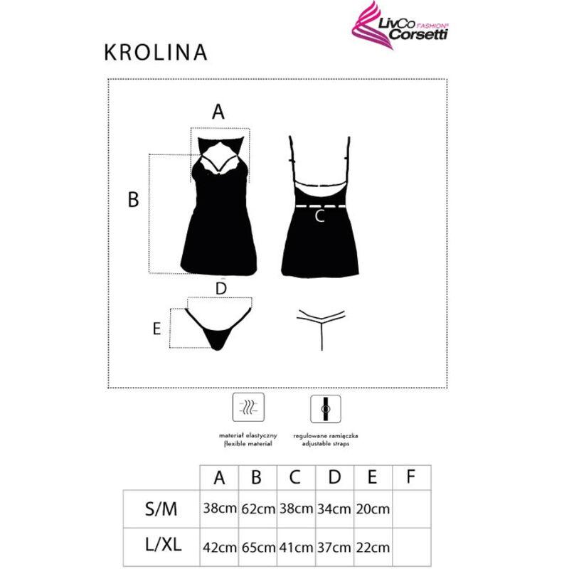 Livco Corsetti Fashion - Krolina Lc 90734 Chemise + Thong Black L/Xl 3
