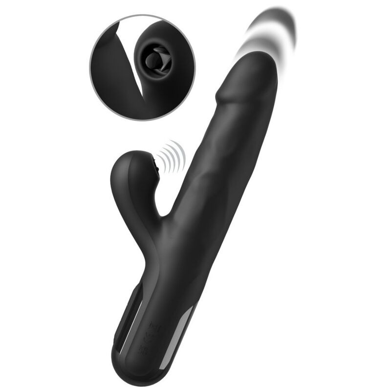 Fetish fantasy series - sonix silicone thruster rabbit vibrator black 1