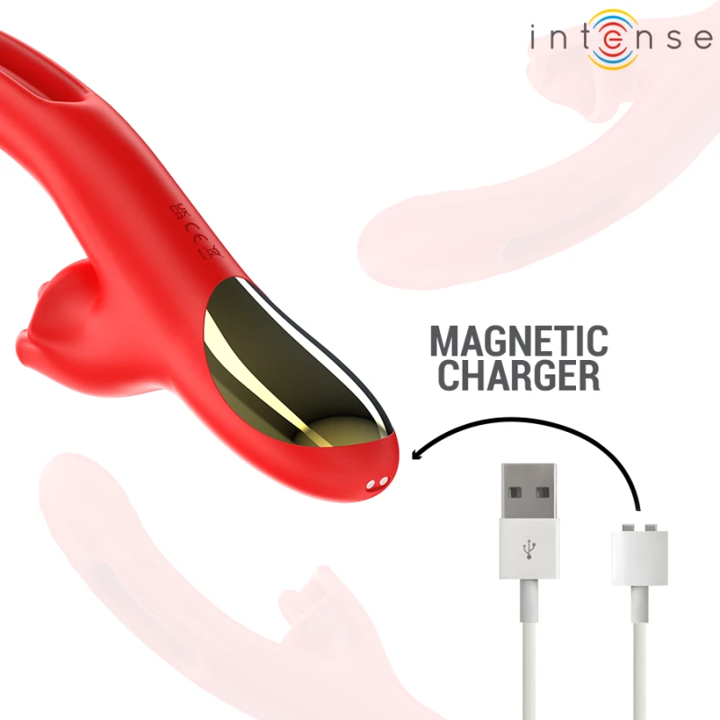 Intense - jessica multifunction vibrator clitoris stimulation 24.8 cm red 6