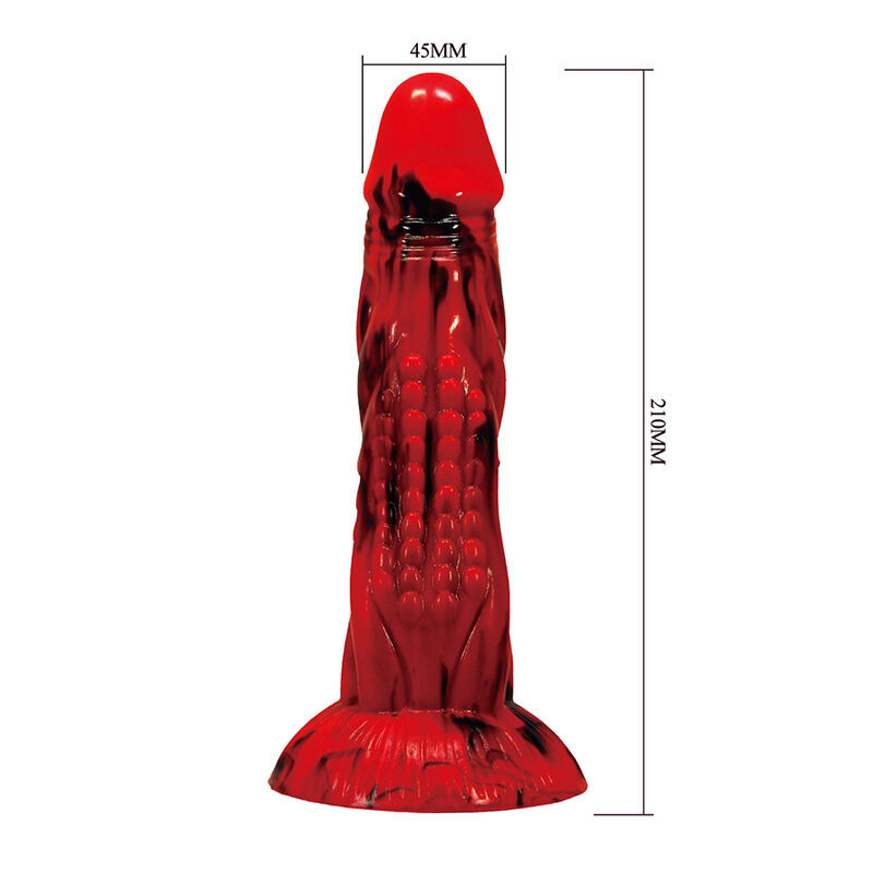 Power monsters - minotaur fantasy dildo with suction cup 21 cm Ø 5 cm red & black 4