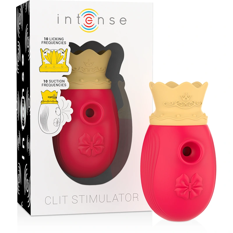 Intense - clitoris stimulator 10 suction and licking modes - red