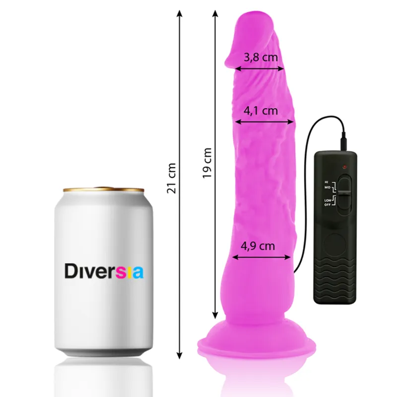 Diversia Flexible Vibrating Dildo 21 Cm - Purple 1