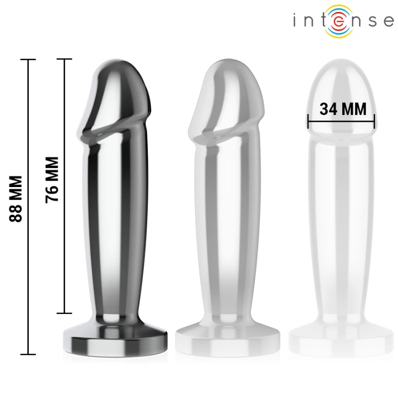 Intense - anal plug 10 vibrations metal dildo with remote control s 4
