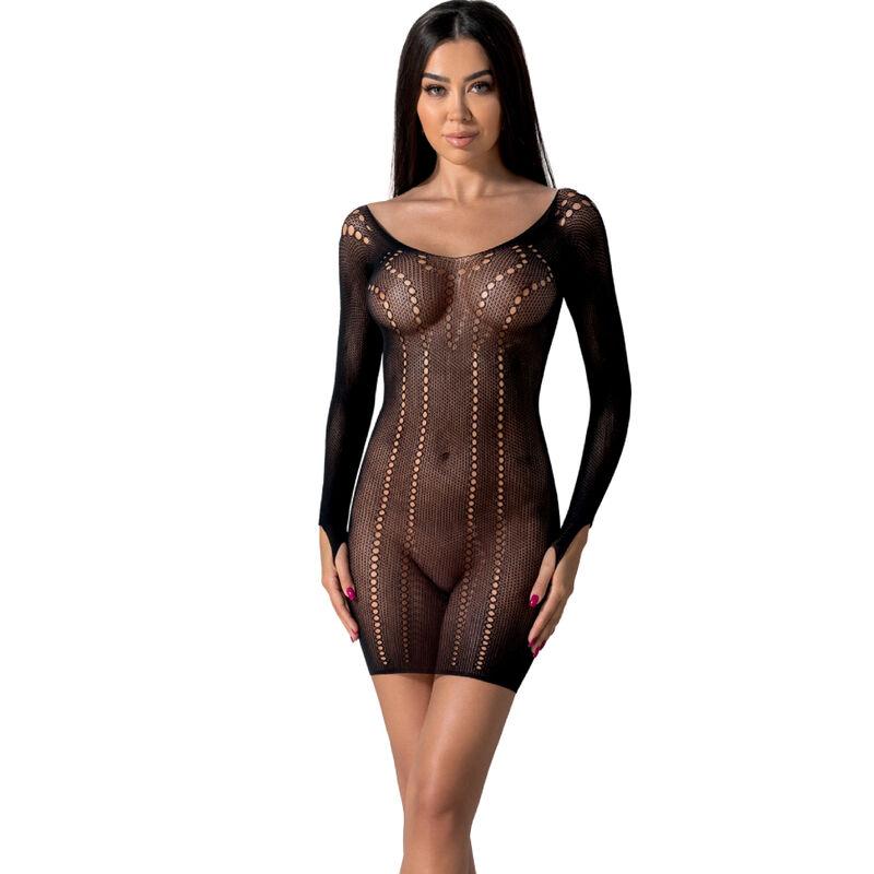Passion - Bs101 Bodystocking Black One Size - Sieťovené Erotické Šaty
