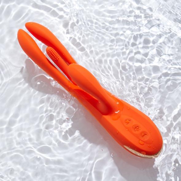 Honeyplaybox - Terri App-Controlled Kinky Finger Tapping Rabbit Vibrator Orange