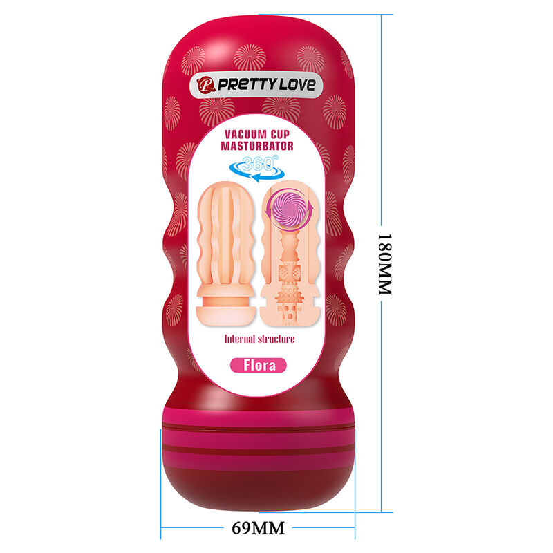 Pretty love - flora vagina masturbator with suction cup and internal textures 5