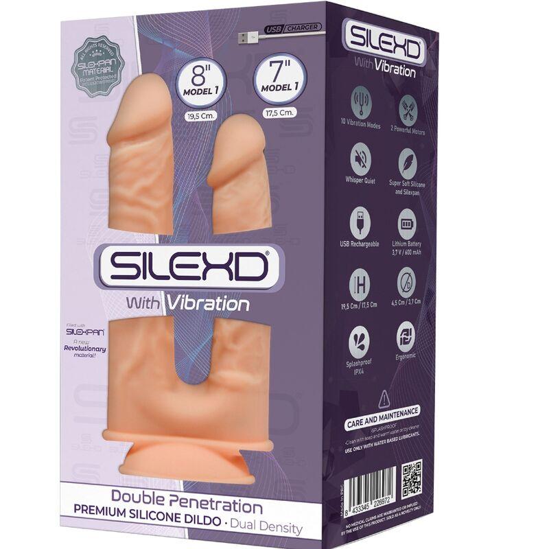 Silexd - Model 1 Realistic Penis Double Penetration Vibrator Premium Silexpan Silicone 17.