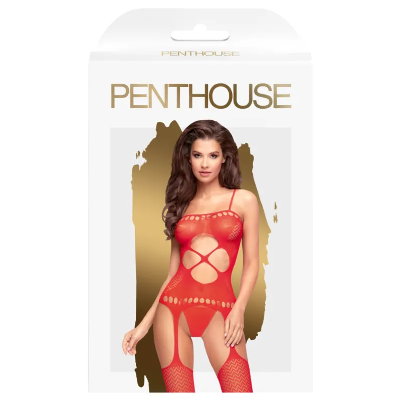 Penthouse Hot Nightfall Bodystocking - Red Xl