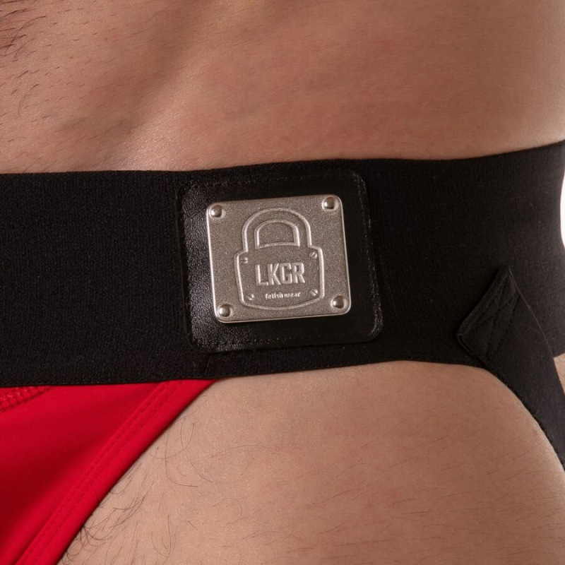 Locker gear - wide waistband jockstrap red s 3