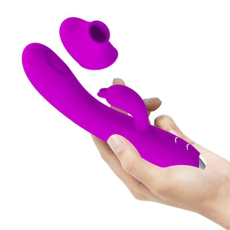 Pretty love - regina rechargeable vibrator-suction gel purple 4