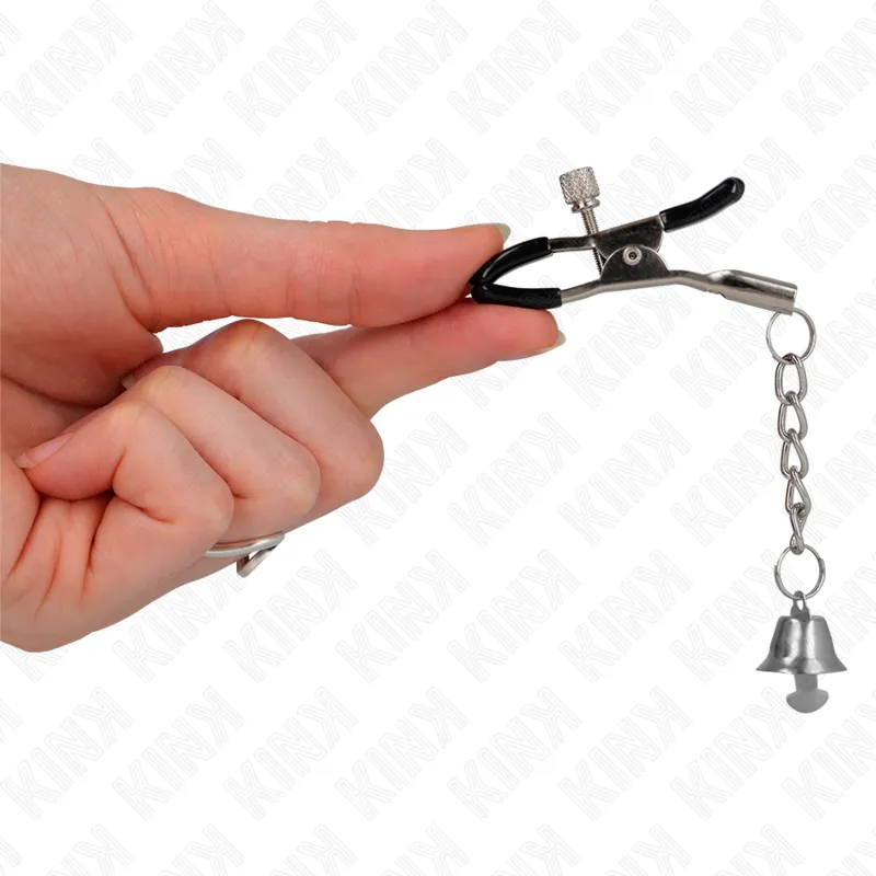 Kink - Silver Bell Pendant Nipple Clamps 6 Cm