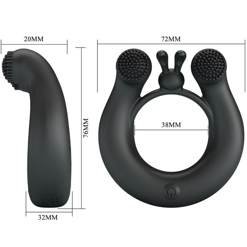 Pretty love - dahlia vibrating ring + clitoris stimulator 12 vibrations black 5